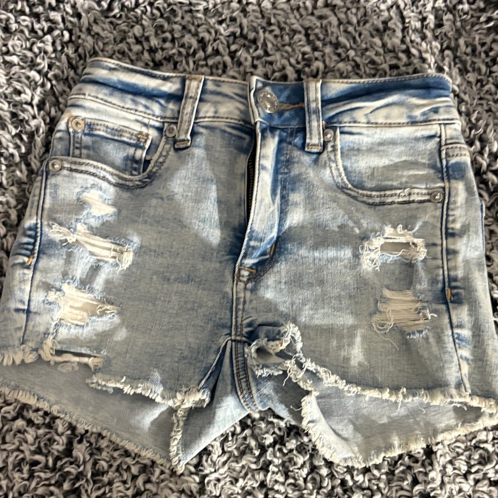 American Eagle Outfitters Light Blue Distressed Shorts